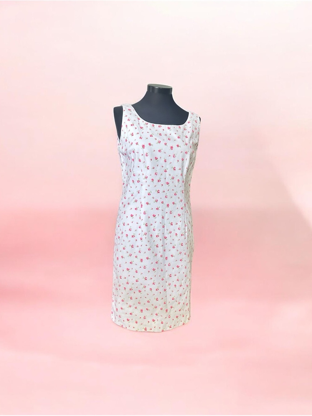 Lauren Ralph Lauren White Dress with Pink Floral Accent